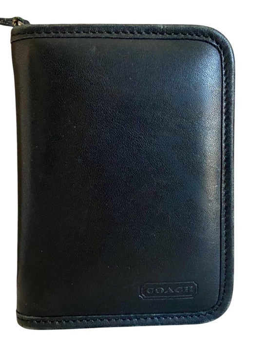 Coach Accessories - Vintage Coach Black Leather Zip Around Travel Organizer Planner Wallet